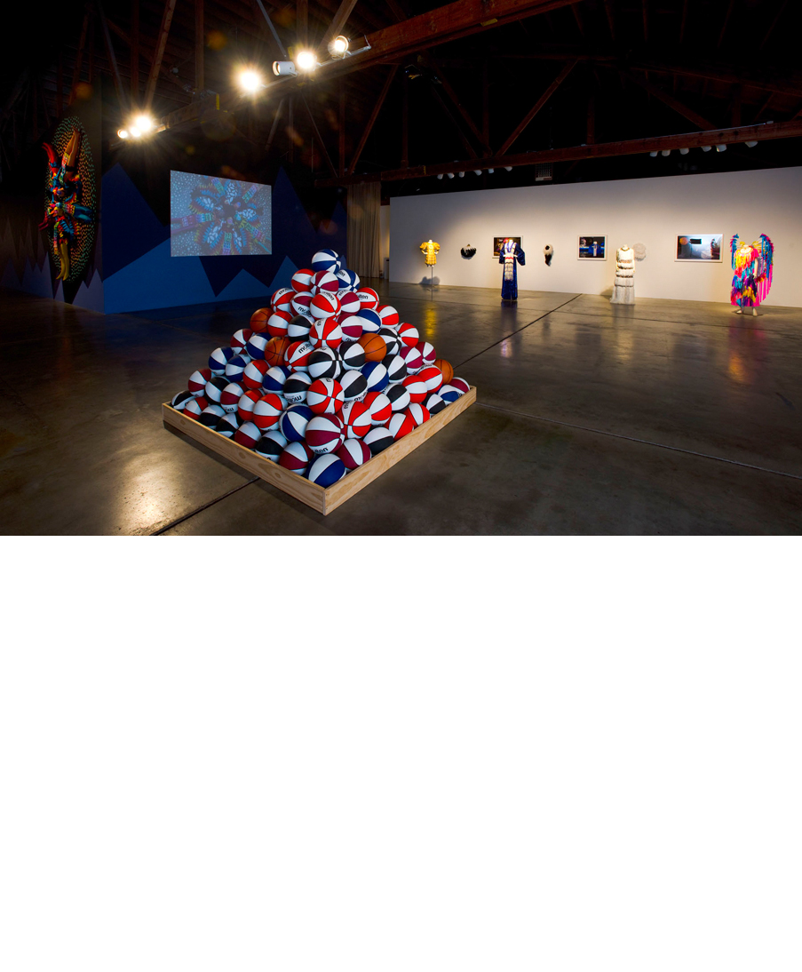 Disjecta Installation with pyramid, paintings and video by artist David Huffman