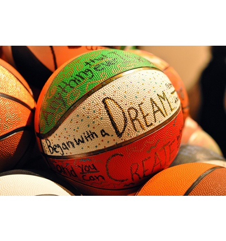 Pyramid project 3, decorated basketballs for the pyramid