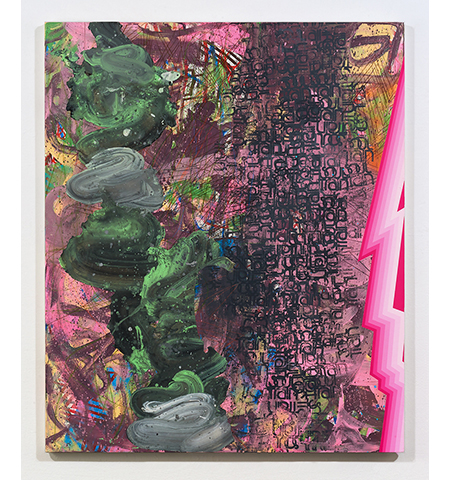 David Huffman painting titled Afro Hippie