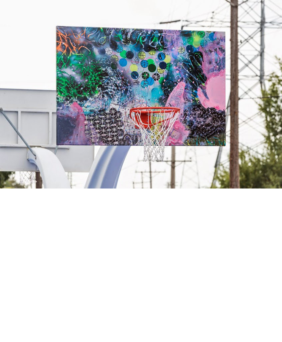 Backboard by artist David Huffman for the Memphis Grizzlies Howze Park Backboards project