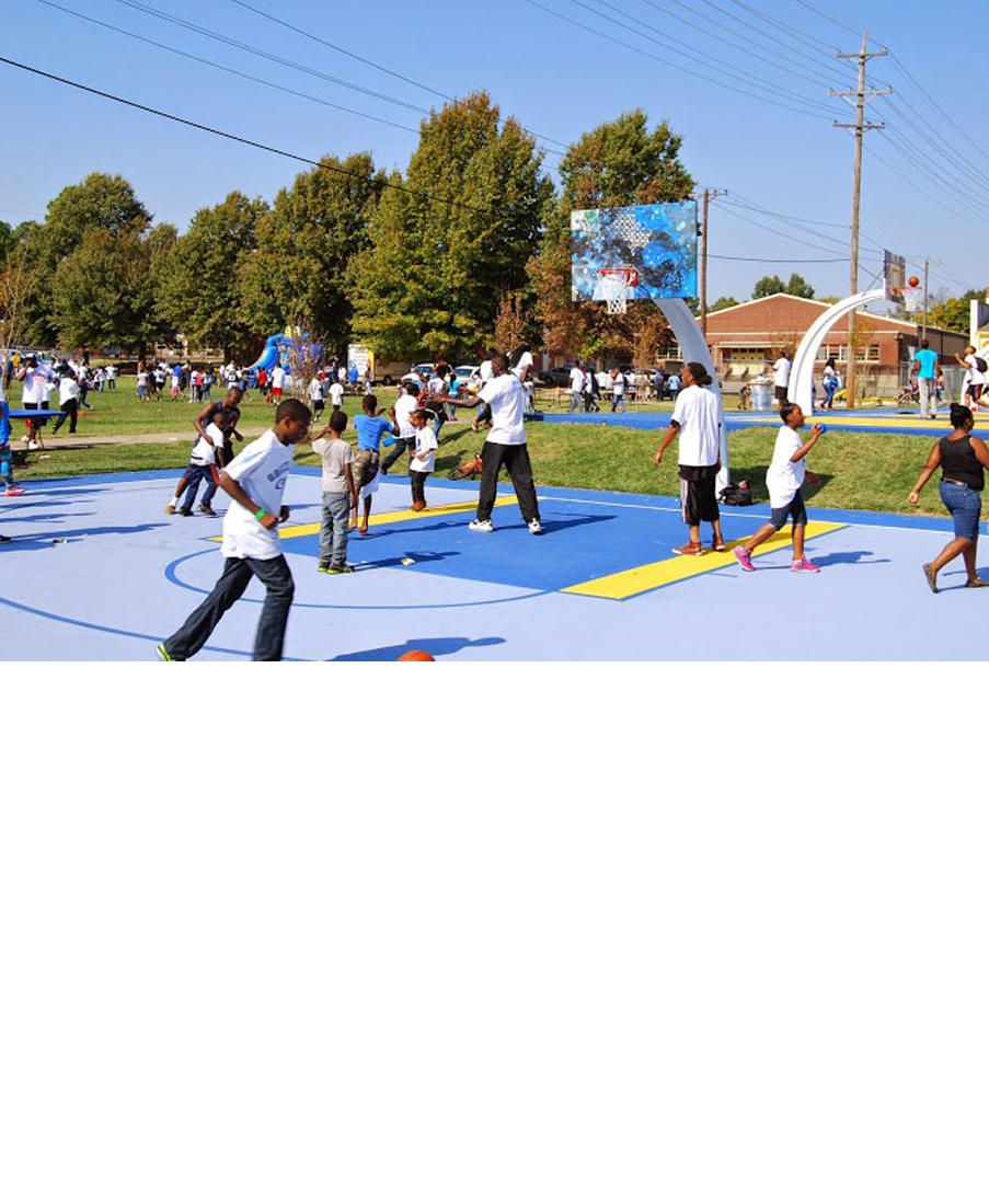 Backboard by artist David Huffman for the Memphis Grizzlies Howze Park Backboards project