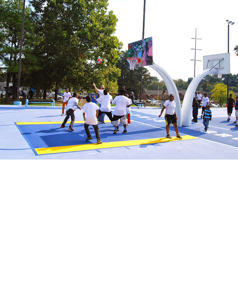 Backboard by artist David Huffman for the Memphis Grizzlies Howze Park Backboards project