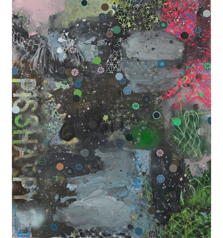 David Huffman painting titled PissHappy